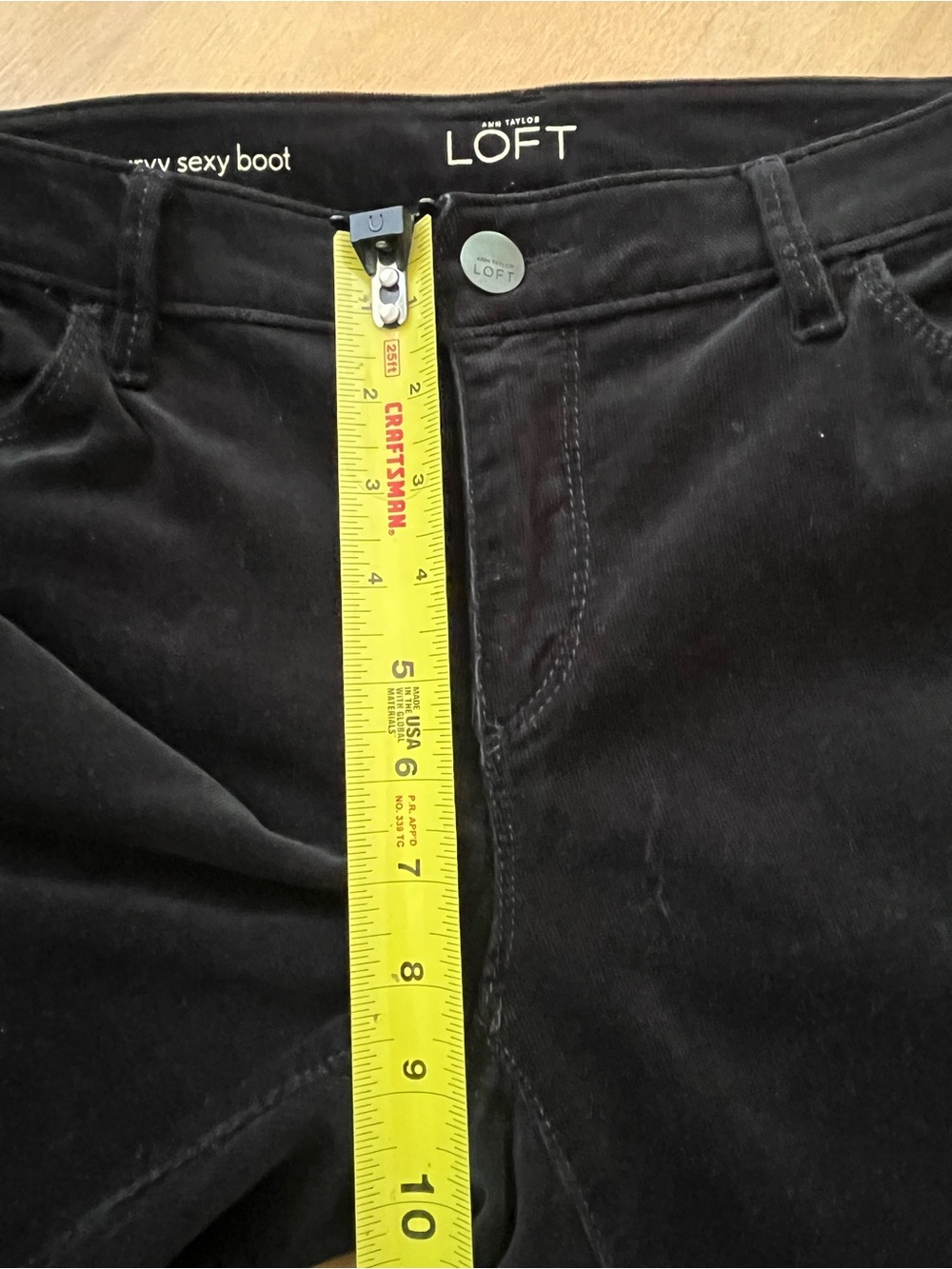 LOFT Curvy Sexy Bootcut Fine Corduroy Pants Black Size 10P / 30 - Picture 8 of 10